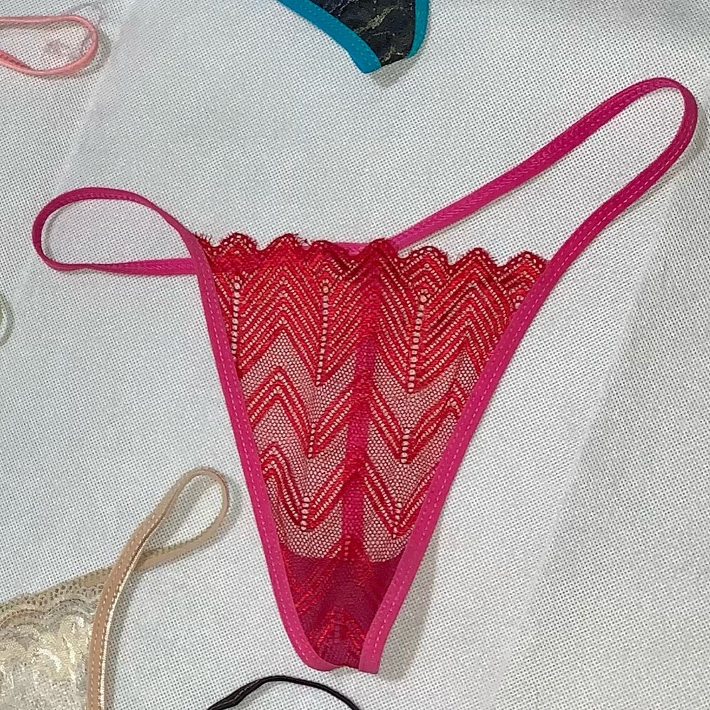 NWOT Red Lace G-String Panties Large
